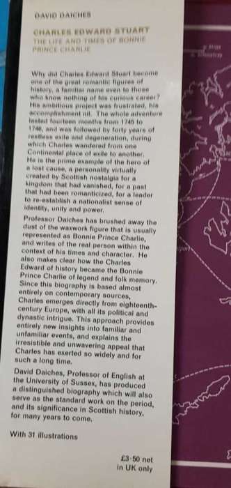 Royal - Charles Edward Stewart. The Life and Times of bonnie Prince Charles by David Daiches.