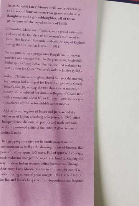 The lives and times of three generations of Indian Princesses by Lucy Moore