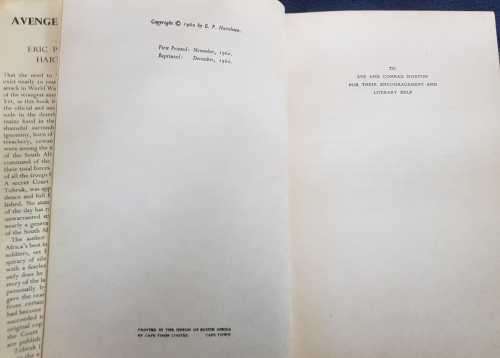 Avenge Tobruk by Brigadier E P Hartshorn, First Edition AND DVD
