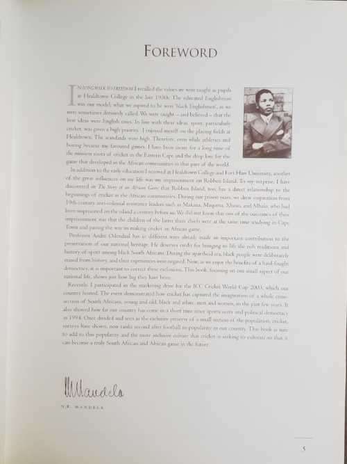 Mandela The story of an African Game / Cricket Proteas Apartheid First Edition Coffee Book
