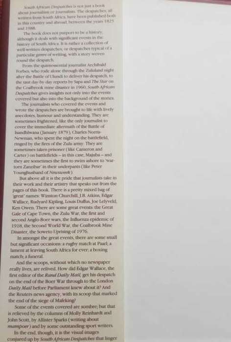 South African Dispatches Two Centuries of Best in South African Journalism Jennifer Crwys Williams