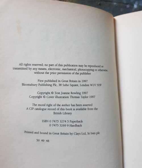Harry Potter five First Editions