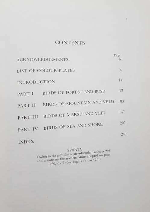 Calburn Birds of Southern Africa  Paintings, field sketches and field notes.