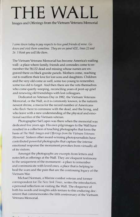 The Wall Signed copy !  Images and Offerings from the Vietnam Veterans Memorial