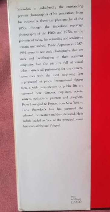 Snowdon Public Appearances 1987-1991, First Edition