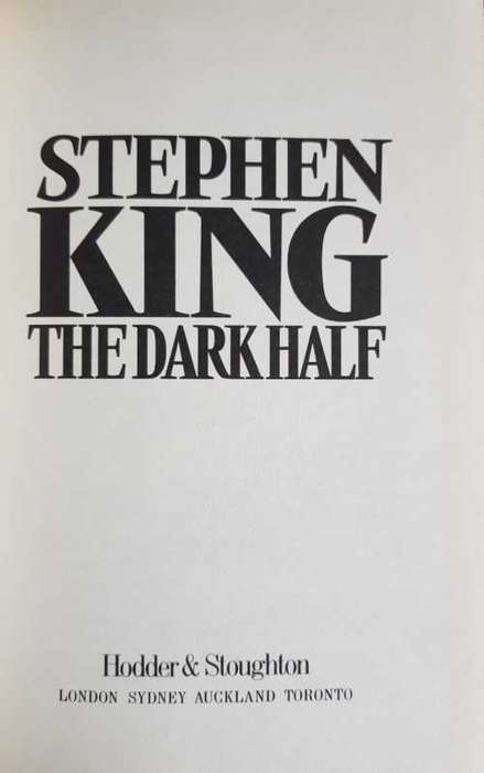 Stephen King The Dark Half First Edition hardcover