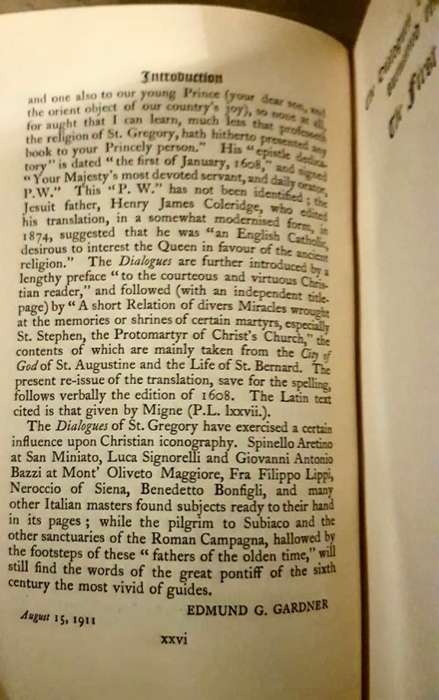 The Dialogues of St. Gregory by Gardner. colour illustrations 1911 First Edition Hardcover