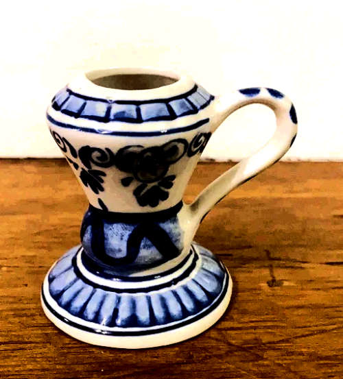 Delft Blue Elesva Holland Finger Candlestick Holder