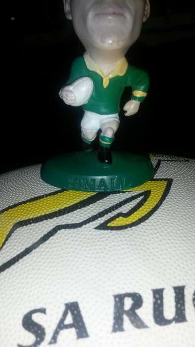 James Small Rugby Figurine Sarfu embossed figurine AND Springbok Rugby Ball
