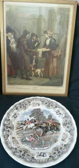 Churchill Herring Porcelain Vintage Plate  by J.F. Herrin Hunting Scenes Full Cry