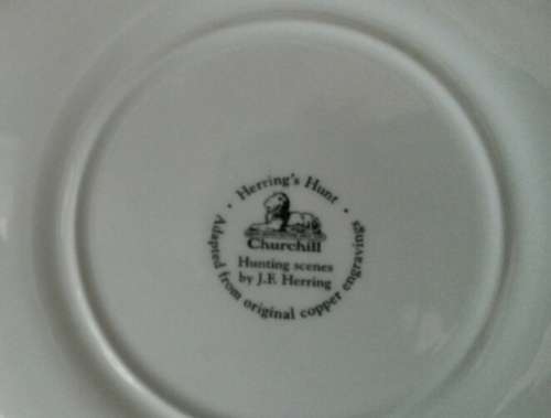 Churchill Herring Porcelain Vintage Plate  by J.F. Herrin Hunting Scenes Full Cry