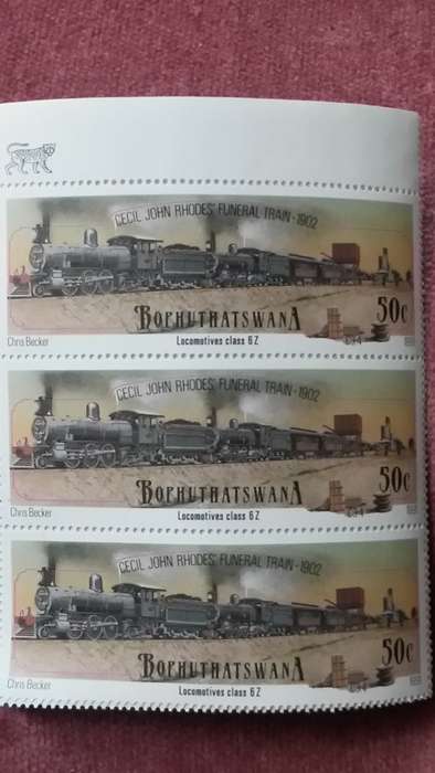 CECIL JOHN RHODES FUNERAL TRAIN POSTAGE STAMP  1991