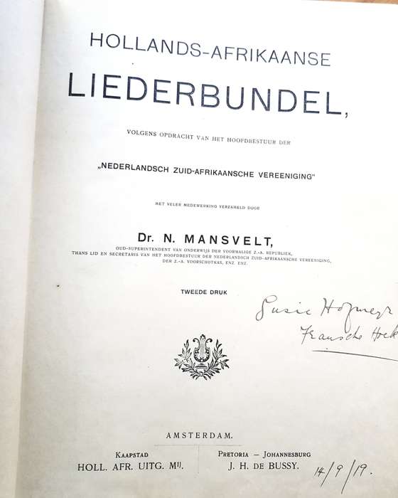 AFRIKAANS LIEDERSBUNDEL Afrikaans kultuur