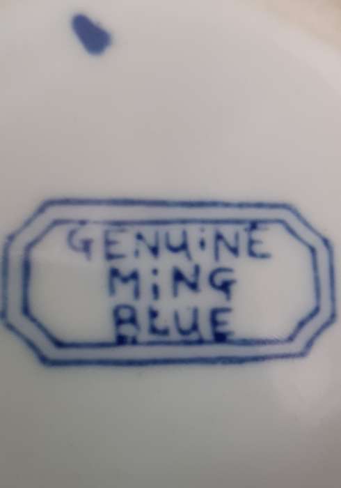 Ming Blue Genuine Trinket Round Jar MING
