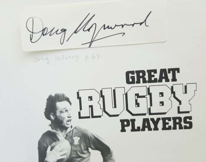 Great Rugby Players  Signed by Springbok Douglas Hopwood (1934-2002)