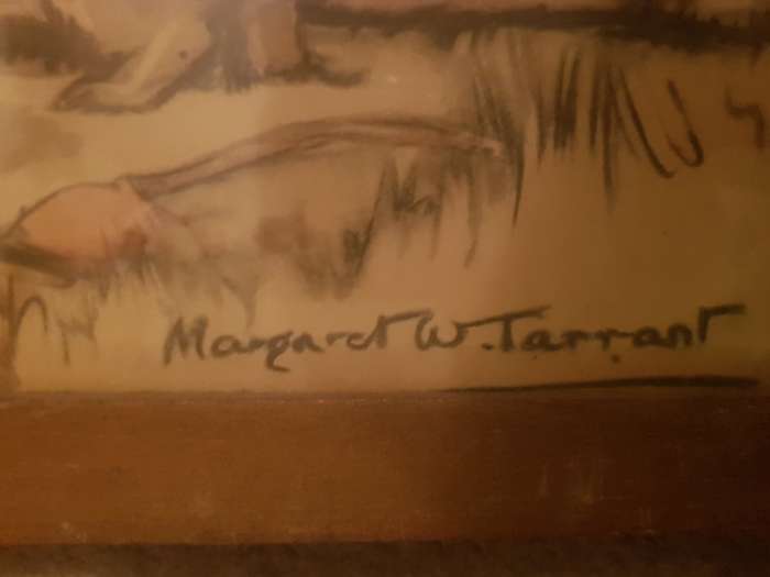 Litho Print Margaret W Tarrant Signed Rare Original Vintage Litho Print