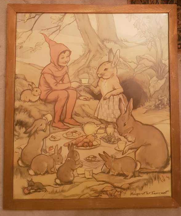 Litho Print Margaret W Tarrant Signed Rare Original Vintage Litho Print