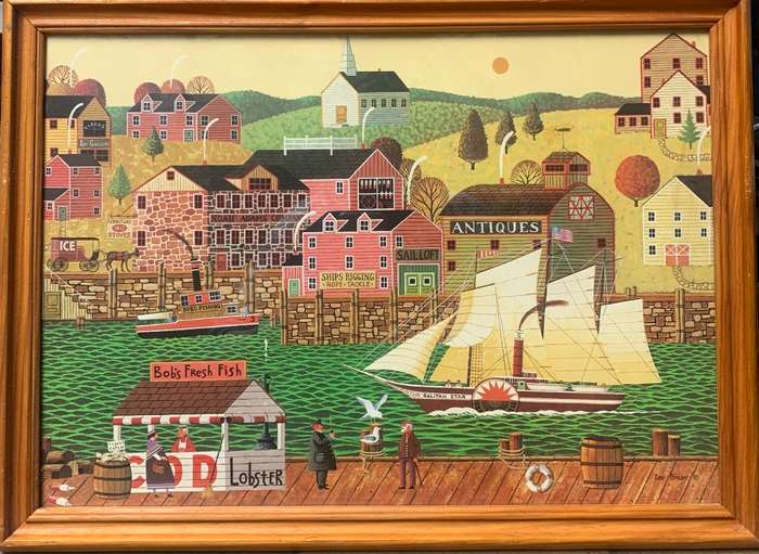 LEO BRYANT 6 magnificent EARLY AMERICAN FOLK ART LITHO SIGNED IN PLATE