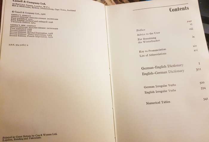 Cassels German / English  English/ German  Dictionary