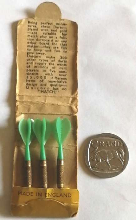 Vintage Miniature Gold Plated Golden Match Darts by Unicorn  - @@ R1 NO RESERVE
