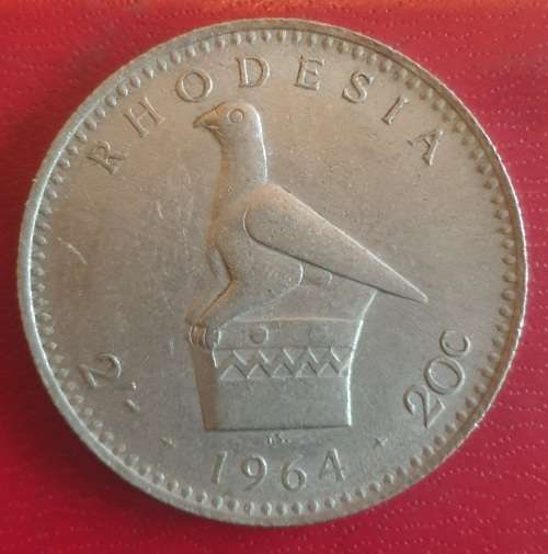 RARE HIGH GRADE 1964 RHODESIA 2 SHILLING / 20 CENTS - ELIZBETH II ERA -  @ R1 NO RESERVE