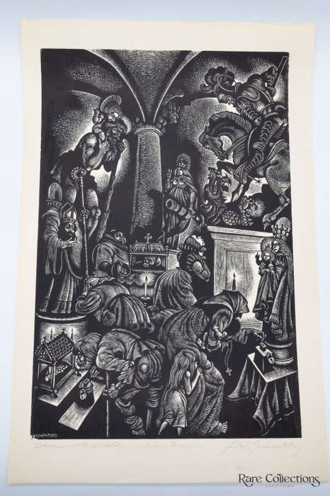 Folly of Adolatry - Signed Artist Proof (From in Praise of Folly) illustrated by Fritz Eichenberg