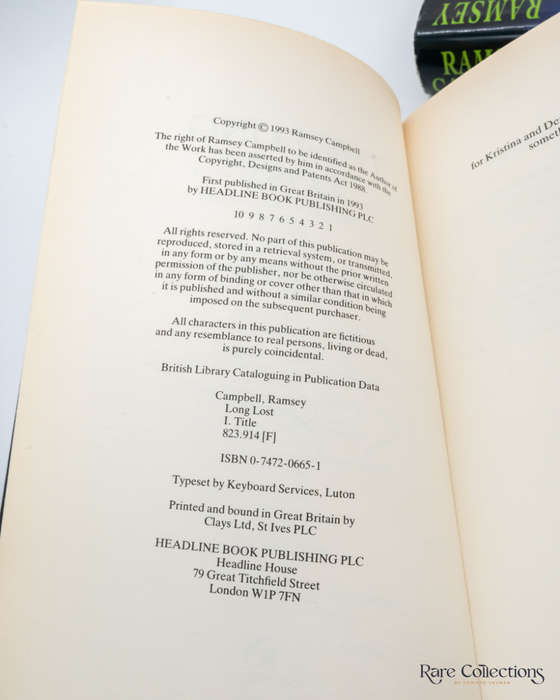 The Long Lost by Ramsey Campbell - Signed Copy