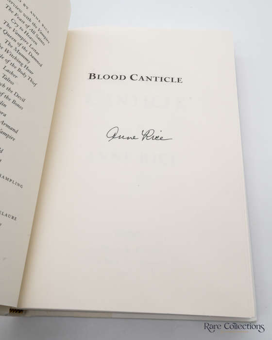 Blood Canticle by Anne Rice - signed