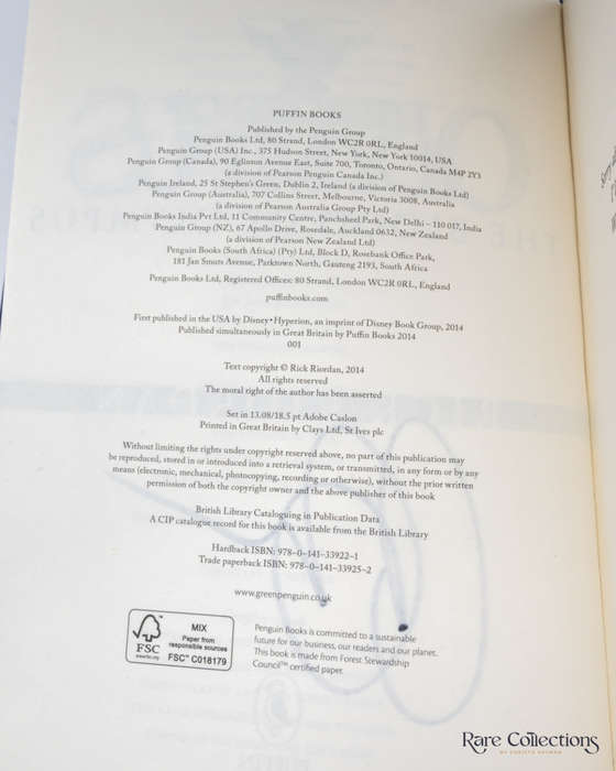 The Blood of Olympus (#5 Heroes of Olympus) by Rick Riordan - signed