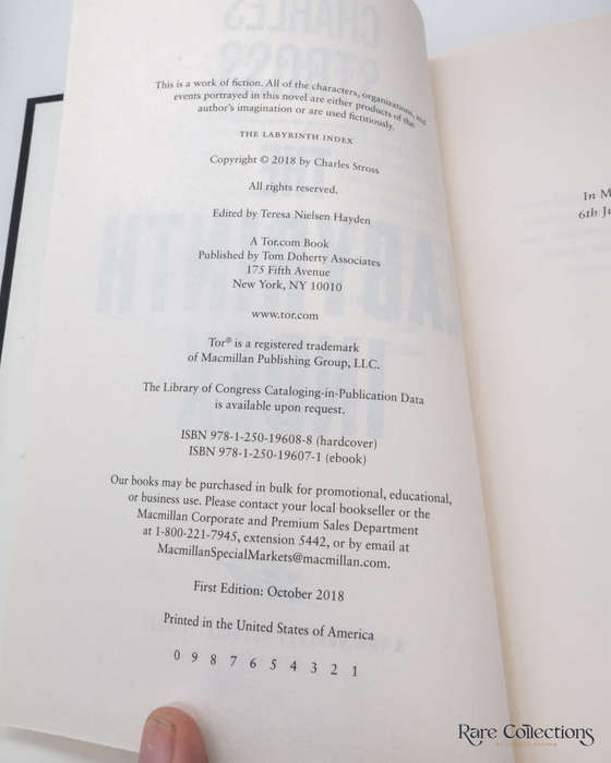 The Labyrinth Index (#9 Laundry Files) by Charles Stross - signed