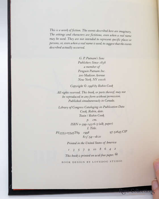 Toxin by Robin Cook - signed