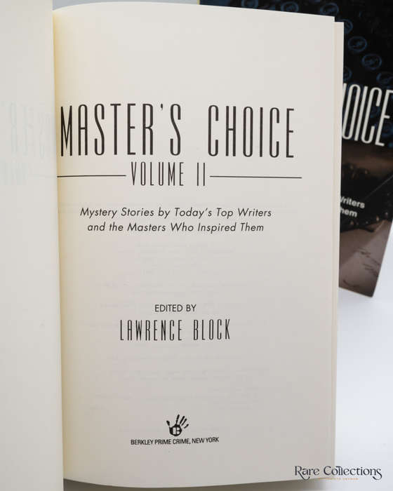 Master`s Choice Volume II by Lawrence Block (editor) - signed