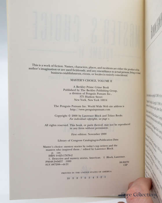 Master`s Choice Volume II by Lawrence Block (editor) - signed