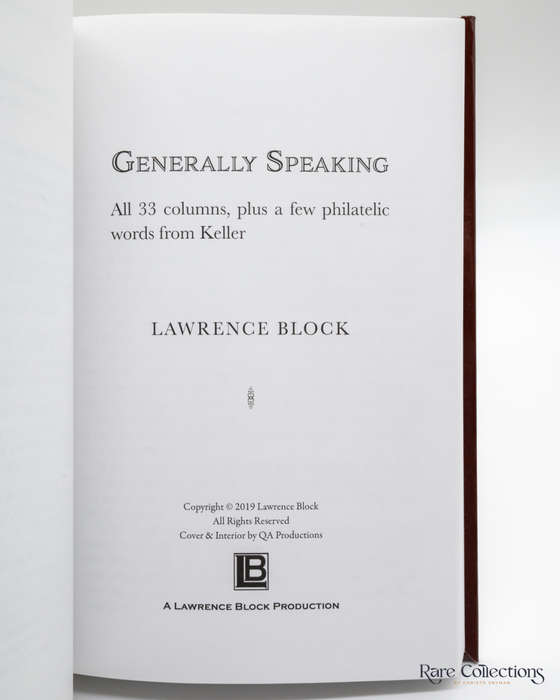 Generally Speaking: all 33 Columns by Lawrence Block - signed