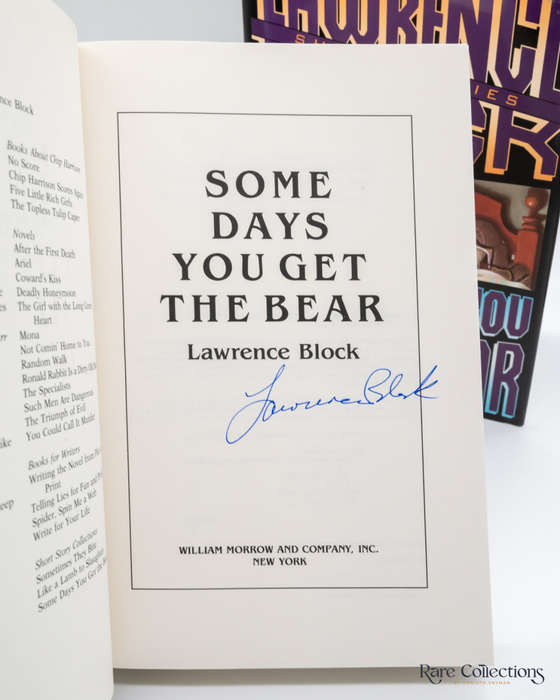 Some Days You Get the Bear by Lawrence Block - signed