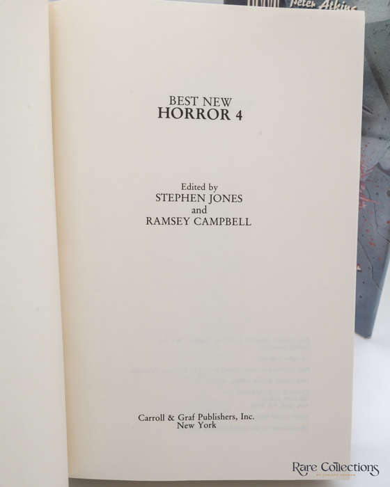 Best New Horror 4 by edited by Stephen Jones and Ramsey Campbell - signed