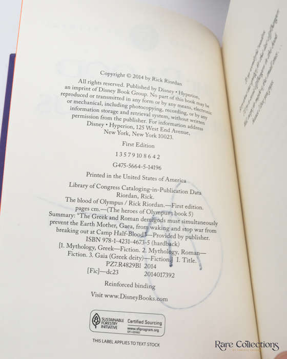The Blood of Olympus (#5 Heroes of Olympus) by Rick Riordan - signed