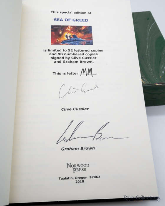 Sea of Greed (#16 Numa Files) by Clive Cussler and Graham Brown - Double-Signed Lettered