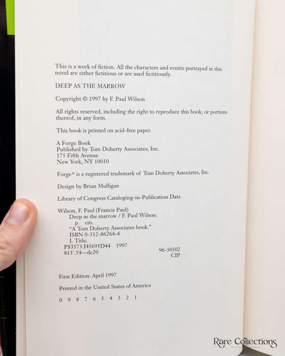 Deep As the Marrow by F. Paul Wilson - signed