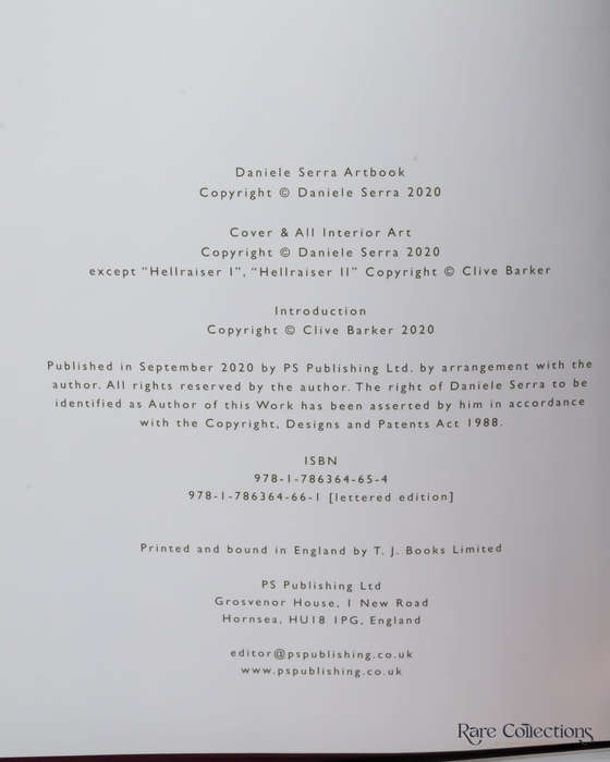 Daniele Serra Artbook by Serra, Daniele (Introduction by Clive Barker) - signed