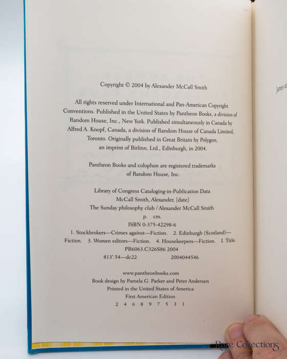 The Sunday Philosophy Club by Alexander McCall Smith (Signed Copy)
