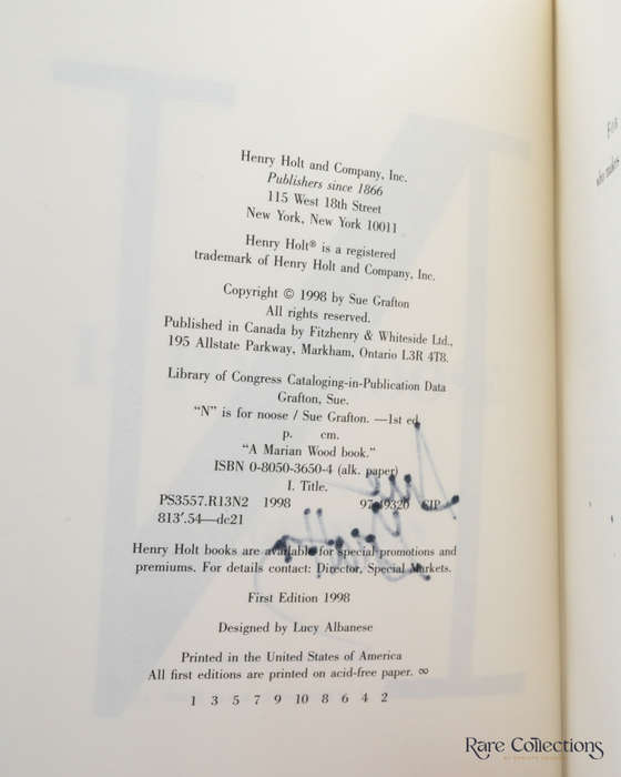 N is for Noose by Sue Grafton - signed copy