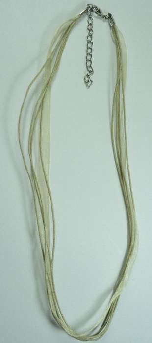 BEIGE Cord & Organza Ribbon CHOKER - JUST ADD A PENDANT!