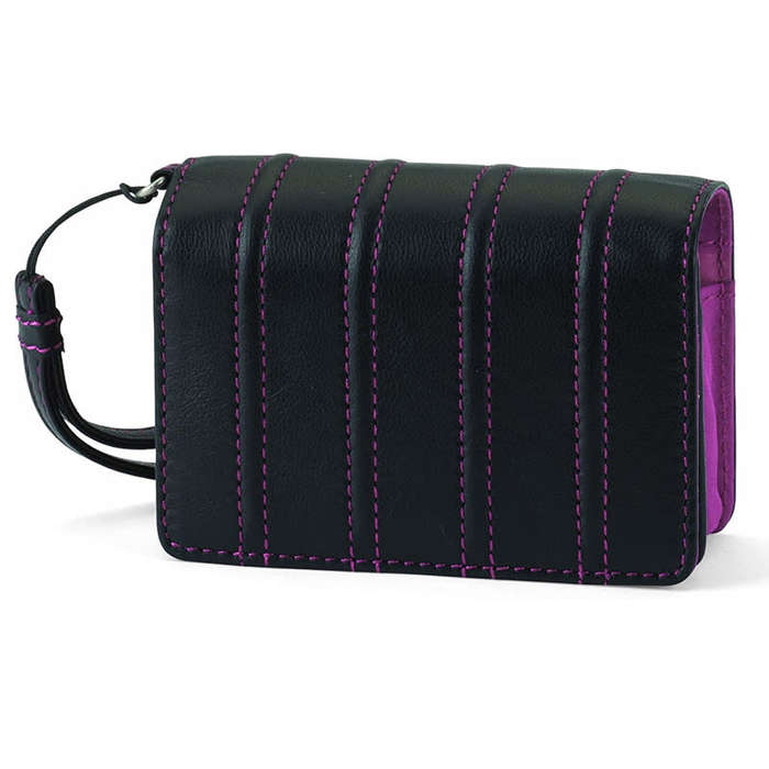 Lowepro Luxe- Genuine Leather Camera Wallet - Black with Purple.