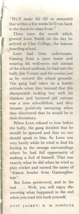 LEON AT CLAN COLLEGE - TOPSY SMITH (2ND IMPRESSION 1966)