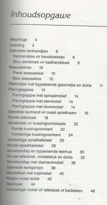 KANTBREI, KEUR VAN 26 PATRONE - SARIE VAN SCHALKWYK (1 STE UITGAWE 1991)