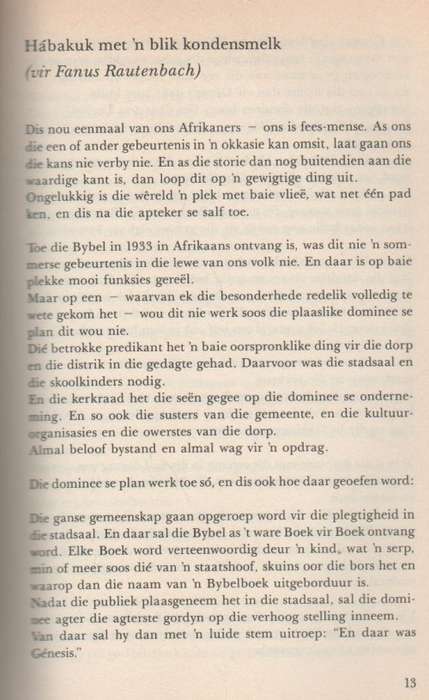PROFEET MET KONDENSMELK, VERTELLINGS 3 - JAN SPIES ( 3 DE DRUK 1988)