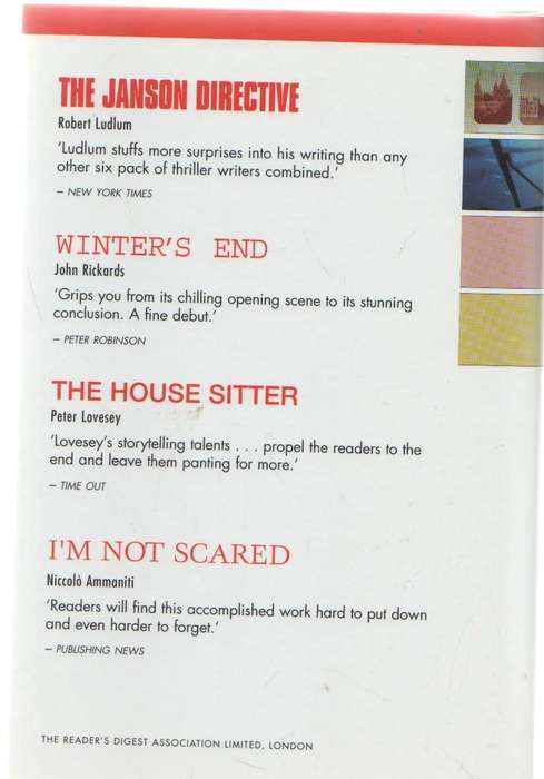 FOUR BOOKS IN ONE- VARIOUS WRITERS (ROBERT LUDLUM, JOHN RICKHARDS, PETER LOVESEY & NICCOLO AMMANITI)