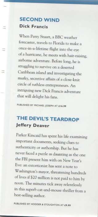READER`S DIGEST: FOUR BOOKS IN ONE (DICK FRANCIS, JEFFREY DEAVER, KITTY RAY & JOHN NICOL)