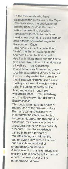 TRAILS AND WALKS IN THE SOUTHERN CAPE - JOSE BURMAN (1 ST PUBLISHED 1980)